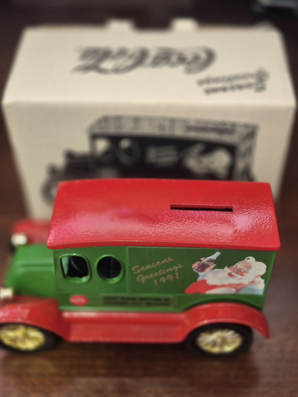 Holiday Vintage Coin Truck Bank - Red and Green Coca Cola New In Box